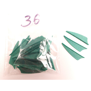 Odds & Ends Bohning X Vanes - 1.5" - Dark Green with Glitter - Pack of 36