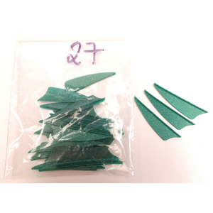 Odds & Ends Bohning X Vanes - 1.5" - Dark Green with Glitter - Pack of 27