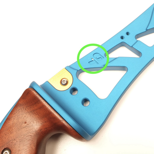 Second Hand Gillo GT Lux 25" ILF Riser - Turquoise with Black Pockets RH